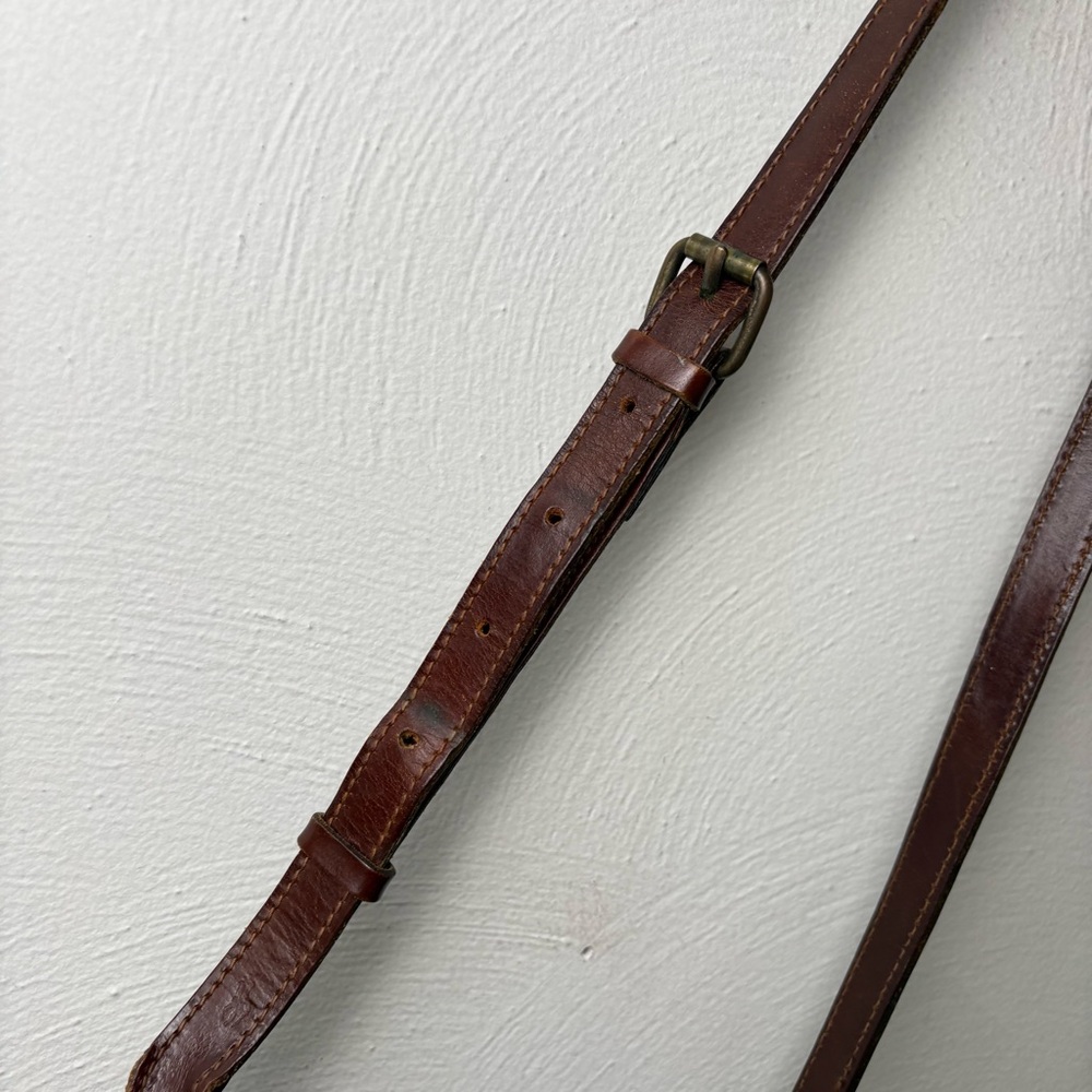 POLO RALPH LAUREN Vintage 90s Tartan Blackwatch Canvas Leather Crossbody Bag - Picture 11 of 14